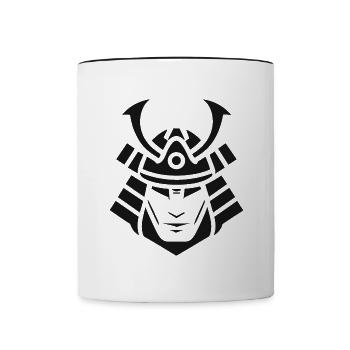 Casque de samouraï Logo Katana Épéiste - Mug contrasté - blanc/noir - Devant