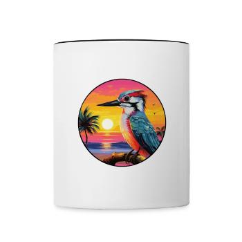 Pic Aquarelle Colorée Dessin Animé Kawaii Pet - Mug contrasté - blanc/noir - Devant