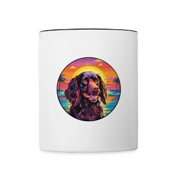 Boykin Épagneul Chien Race Coloré Cartoon Watercol - Mug contrasté - blanc/noir - Devant