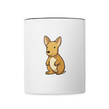 Aardvark Cute Cartoon Kawaii Watercolor Animal Pet - Contrasting Mug - white/black - Front