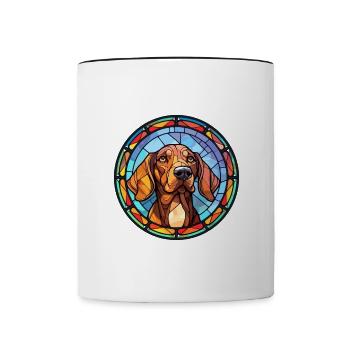 Lévrier allemand chien race vitrail coloré Wate - Mug contrasté - blanc/noir - Devant