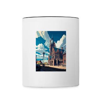 Leipzig Deutschland Vintage Reiseposter WPA Souvenir - Tasse zweifarbig - Weiß/Schwarz - Vorne