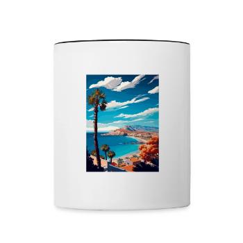 Costa Blanca Spain Vintage Travel Poster Souvenir - Contrasting Mug - white/black - Front
