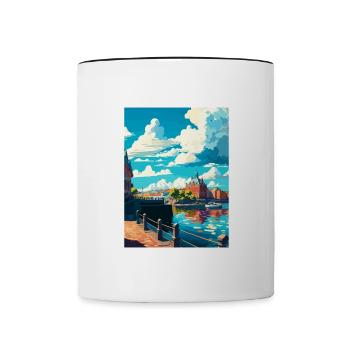 Göteborg Suède Vintage voyage affiche Souvenir - Mug contrasté - blanc/noir - Devant