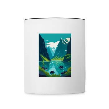 The Fjords Norway Norwegian Mountains Scandinavian - Contrasting Mug - white/black - Front