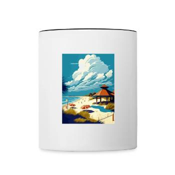 swinoujscie Pologne Affiche de voyage vintage Souvenir - Mug contrasté - blanc/noir - Devant