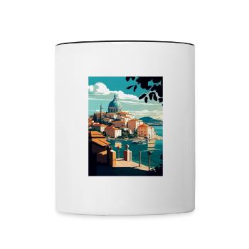 Sibenik Kroatien Vintage Reiseposter WPA Souvenir - Tasse zweifarbig - Weiß/Schwarz - Vorne
