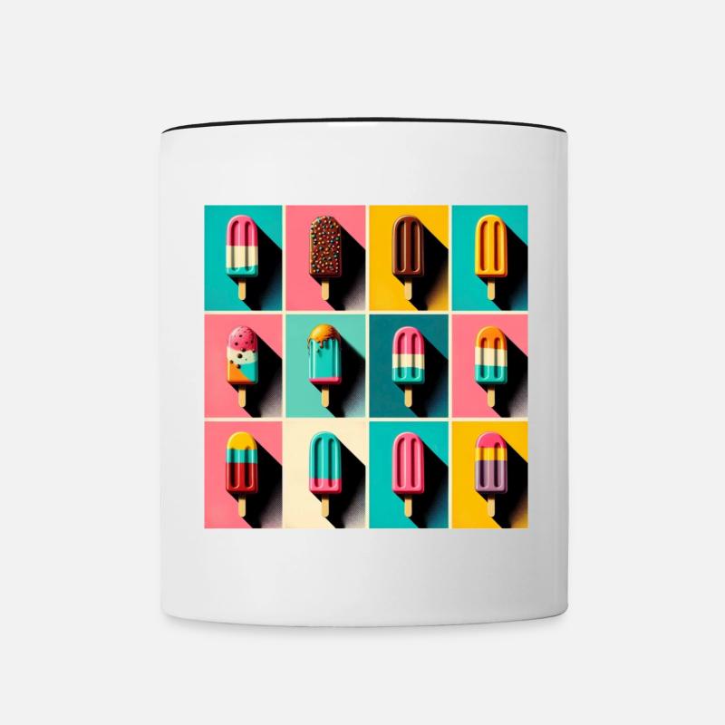 Eis am Stil Popsicle Pop Art III - Tasse zweifarbig - Weiß/Schwarz