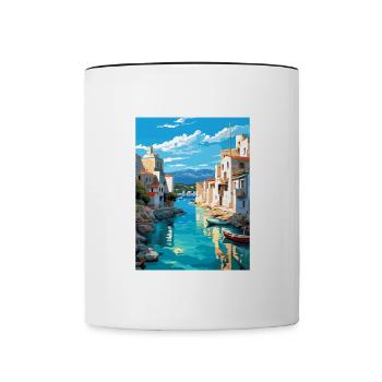 Rhodes Greece Decoration Vintage Travel Poster WPA - Contrasting Mug - white/black - Front