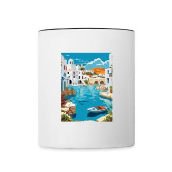 Paros Greece Decoration Vintage Travel Poster WPA - Contrasting Mug - white/black - Front
