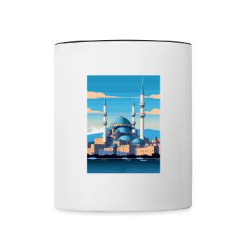 Istanbul Décoration Turquie Vintage Affiche De Voyage - Mug contrasté - blanc/noir - Devant