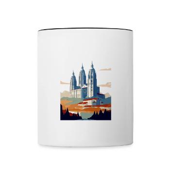 Santiago De Compostela Spanien Vintage Reiseposter - Tasse zweifarbig - Weiß/Schwarz - Vorne