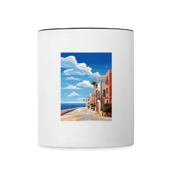 Almeria Spanien Vintage Reiseposter WPA Souvenir - Tasse zweifarbig - Weiß/Schwarz - Vorne