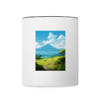 La Réunion Nationalpark Frankreich Reiseplakat - Tasse zweifarbig - Weiß/Schwarz - Vorne