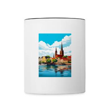 Rostock Germany Vintage Travel Poster WPA Souvenir - Contrasting Mug - white/black - Front