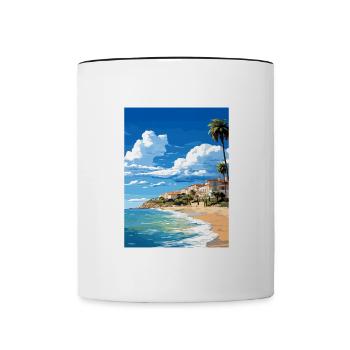 Costa Dorara Espagne Affiche de voyage vintage Souvenir - Mug contrasté - blanc/noir - Devant