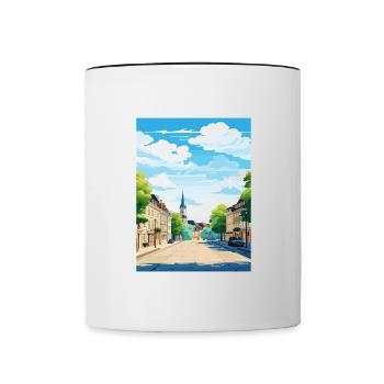 Trèves Allemagne affiche de voyage vintage WPA Souvenir - Mug contrasté - blanc/noir - Devant