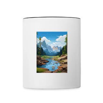 Nationalpark Aiguestortes Estany de Sant Maurici - Tasse zweifarbig - Weiß/Schwarz - Vorne