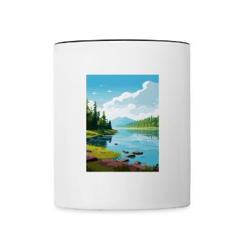 Lake Sainte Croix Deco Vintage Reiseplakat WPA - Tasse zweifarbig - Weiß/Schwarz - Vorne