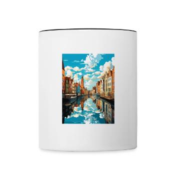 Gdansk Polish Baltic Coast Poland Travel Poster - Contrasting Mug - white/black - Front