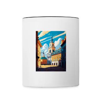 Lublin Polen Vintage Reiseposter WPA Souvenir - Tasse zweifarbig - Weiß/Schwarz - Vorne