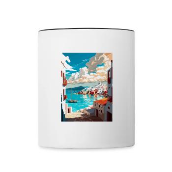 Naxos Greece Decoration Vintage Travel Poster WPA - Contrasting Mug - white/black - Front
