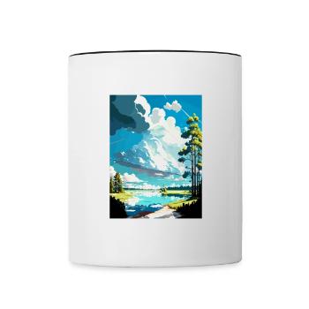 Leksand Suède Vintage voyage affiche WPA Souvenir - Mug contrasté - blanc/noir - Devant