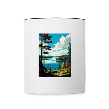 Kielder Water And Forest Park England Souvenir - Contrasting Mug - white/black - Front