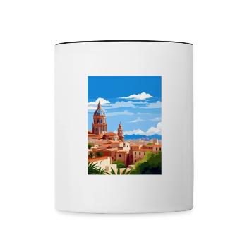 Murica Spain Vintage Travel Poster WPA Souvenir - Contrasting Mug - white/black - Front