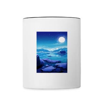 Islande Vintage voyage affiche WPA Souvenir - Mug contrasté - blanc/noir - Devant