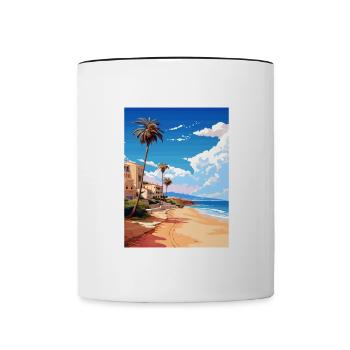 Costa Blanca Spain Vintage Travel Poster Souvenir - Contrasting Mug - white/black - Front