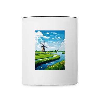 Netherlands Vintage Travel Poster WPA Souvenir - Contrasting Mug - white/black - Front