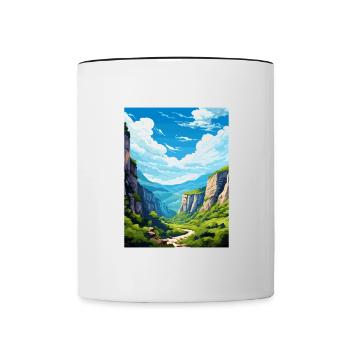 Vikos Schlucht Griechenland Deko Vintage Reiseposter WPA - Tasse zweifarbig - Weiß/Schwarz - Vorne