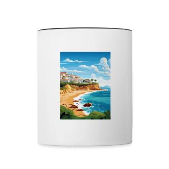 Lagos Portugal Vintage Reiseposter WPA Souvenir - Tasse zweifarbig - Weiß/Schwarz - Vorne