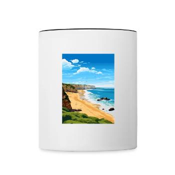 Sagres Portugal Vintage Travel Poster WPA Souvenir - Contrasting Mug - white/black - Front