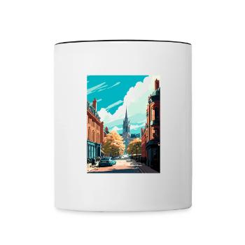 Leeds England Yorkshire Vintage Reiseposter WPA - Tasse zweifarbig - Weiß/Schwarz - Vorne