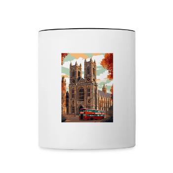 Westminster Abbey London Vintage Reiseposter WPA - Tasse zweifarbig - Weiß/Schwarz - Vorne