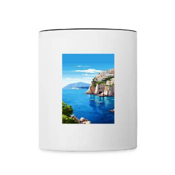 Capri Italie Décoration Vintage Voyage Affiche WPA - Mug contrasté - blanc/noir - Devant