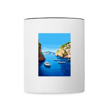 Capri Italien Dekoration Vintage Reiseposter WPA - Tasse zweifarbig - Weiß/Schwarz - Vorne