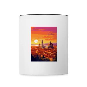 Florence Italie Décoration Vintage Voyage Affiche - Mug contrasté - blanc/noir - Devant
