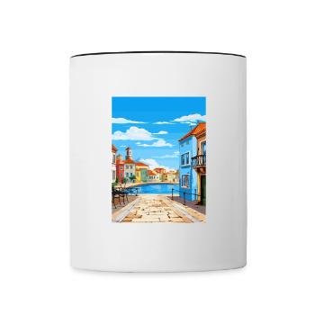 Aveiro Portugal Vintage voyage affiche WPA Souvenir - Mug contrasté - blanc/noir - Devant