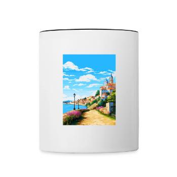 Coimbra Portugal Vintage Reiseposter Souvenir - Tasse zweifarbig - Weiß/Schwarz - Vorne