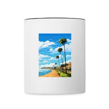 Estoril Portugal Vintage voyage affiche Souvenir - Mug contrasté - blanc/noir - Devant