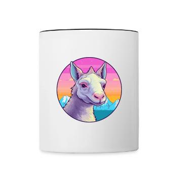 Aardvark Watercolor Cartoon Kawaii Pet Animal Colo - Contrasting Mug - white/black - Front