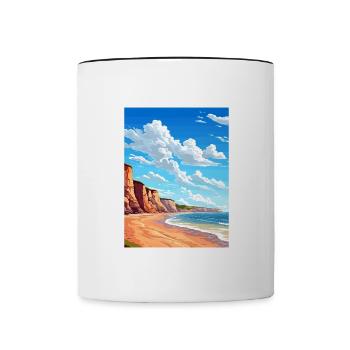 Torquay Cliffs England Vintage Reiseposter WPA - Tasse zweifarbig - Weiß/Schwarz - Vorne
