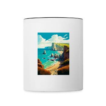 Jurasic Coast England Vintage Reiseposter WPA - Tasse zweifarbig - Weiß/Schwarz - Vorne