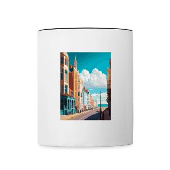 Brighton Dekoration Vintage Reiseposter Souvenir - Tasse zweifarbig - Weiß/Schwarz - Vorne