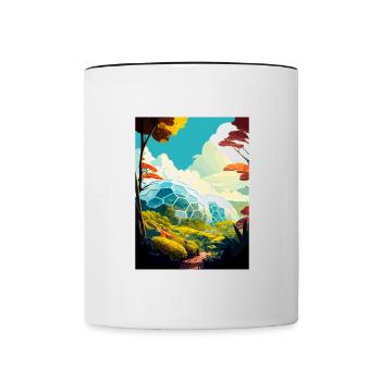Eden Project Angleterre Vintage voyage affiche WPA Art - Mug contrasté - blanc/noir - Devant