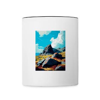 Glyder Fach gallois Vintage voyage affiche Souvenir - Mug contrasté - blanc/noir - Devant