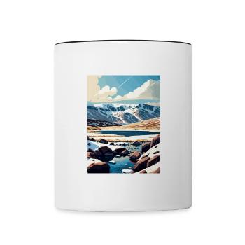 Cairngorms Scotland Vintage Travel Poster Souvenir - Contrasting Mug - white/black - Front